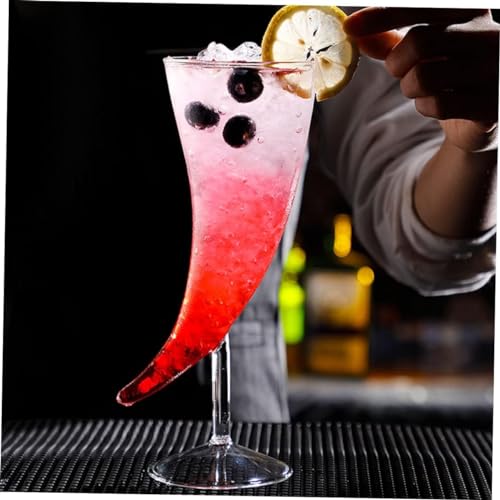 Image of Melbify Horn Shaped Beer Glasses | Set of 6 | 350 ml | Curved Beer Glass | Large | Big | Unique| Exclusive| Horn Beer Glass Super Tall