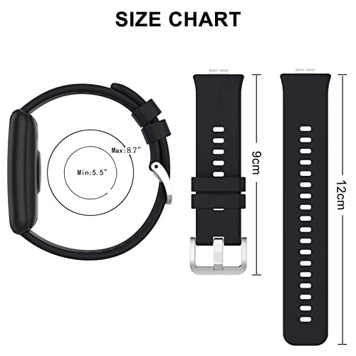 Wownadu Straps Compatible for HUAWEI WATCH FIT Strap Replacement for Women Men Silicone Sports WristBand Graphite Black Smart Watch Accessories,(No Watch) - Image 3