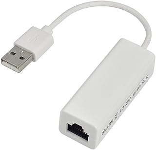 محول USB 2.0 إلى شبكة محلية لاسلكية ايثرنت RJ45 10/100 ميجابايت في الثانية، أبيض