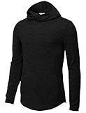 H2H Mens Casual Slim Fit Pullover Hoodie Lightweight Knitted Sweatshirts Black US XL/Asia 2XL...