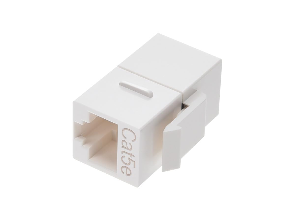 Cat5e RJ45 Alimentación Keystone Jack - Tipo de acoplador en línea, se adapta a dispositivos Keystone estándar, PC individual, blanco 5