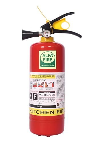 Image of 2L Kitchen Fire Extinguisher - Wet Chemical | Mild Steel | Ideal for Cooking Oil & Grease Fires | Refillable | 3-Year Expiry