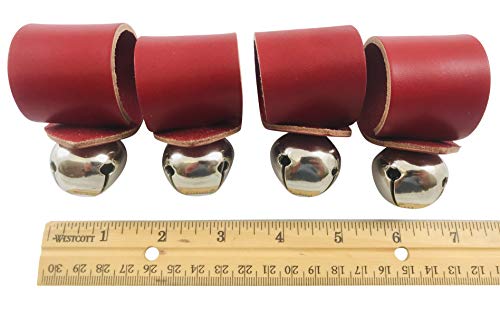 Westmon Works Sleigh Bells Napkin Ring Set For Christmas Holiday Tableware Brass Bell And Leather Usa Made, Pack Of 4 #TOP1