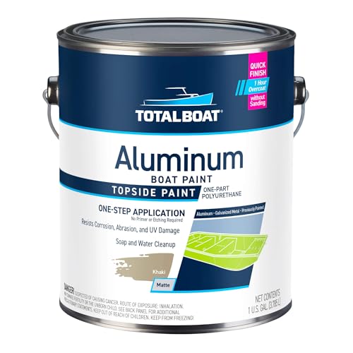 TotalBoat Aluminum Boat Paint | Durable Fast-Drying Marine Paint for Canoes Jon Boats Dinghies Pontoons Hunting Blinds and Trailers | Khaki Gallon