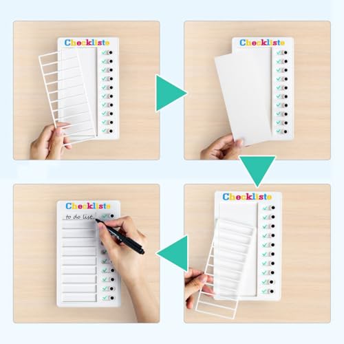 Checklist Board, Checklisten-Tafel Aufgabenliste zum Aufkleben, wiederverwendbares Memoboard für Kinder,Aufgabenplaner Kinder, Aufgabenliste für Kinder (Checkliste-2pcs)