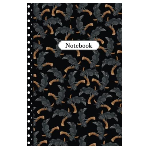 Raven Notebook: Pretty Raven Journal: 100 Pages (6x9") Raven Lined Notebook For Teens, Kids, Students, Girls, Adults, Teachers, School, Birthday Kids Writing Notes