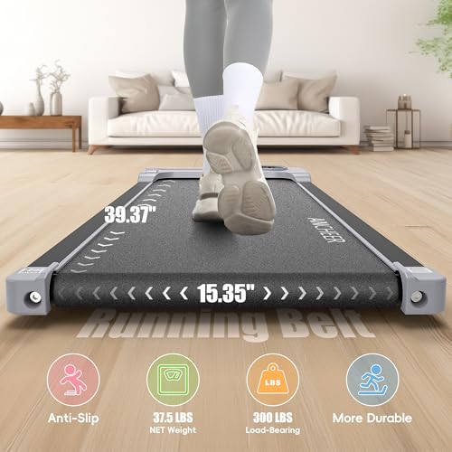 Image of ANCHEER Walking Pads, 2 in 1 Under Desk Treadmill 2.5HP Compact Running Machine with Remote Control, 300lbs Weight Capacity for Home /Gym /Office,Ultra-Quiet, Installation-Free