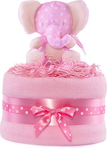Gateau De Couches Jungle Elephant Rose Et Blanc Panier Cadeau Pour Bebe Amazon Fr Bebe Et Puericulture