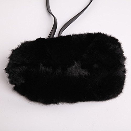 URSFUR Women Warm Hand Muff Genuine Rabbit Bag Purse Winter Hand Warmer - Thumbnail 3