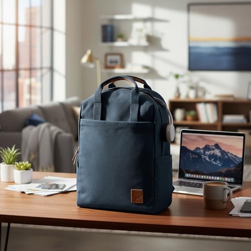 Image of DailyObjects Field Daypack Casual backpack fits upto 14 inch inch laptop with Luggage Sleeve| Unisex Travel Backpack | Made of Durable Canvas Material | Zippered Compartments with Pockets