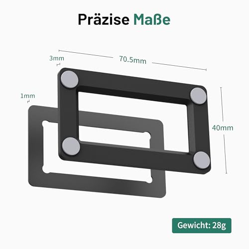 XMoving Metall Magnetische Halterung für Needit Park Lite, Aluminium Auto Halterung mit Magneten & Klebepads, Langlebig, Zuverlässig, Kompatibel mit Needit Elektronische Parkscheibe