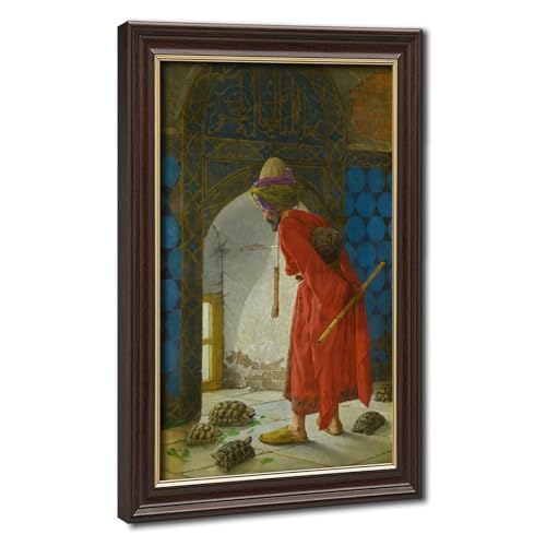 Impression sur toile Osman Hamdi Bey Le Dresseur de Tortues cadre suspendu 20x30 cm