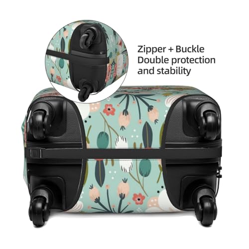 Flowers Print Luggage Suitcase Cover Protector Luggage Washable Covers With Concealed Zipper4
