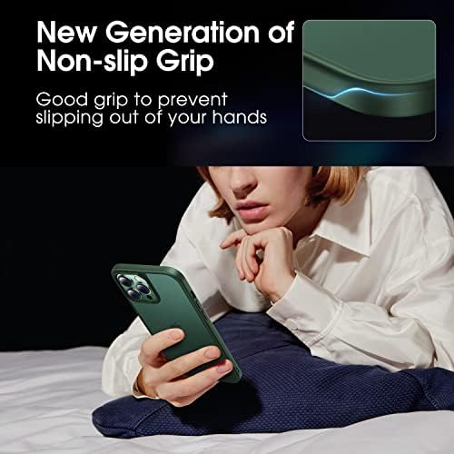 CASEKOO Matte Power Designed for iPhone 13 Pro Max Case, [Shockproof Mil-grade Protection] Anti-fingerprint Anti-scratch Protective Hard PC, Thin Slim Fit Frosted Phone Cover 6.7-inch 5G, Alpine Green