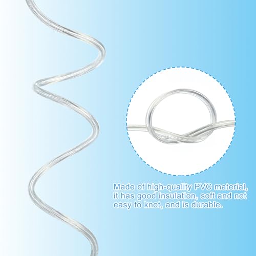PATIKIL 25Ft 18/2 PVC Covered Wire, 300V SVT Round Lamp Cord Insulated Heat Resistant Electronical Flexible Cable for LED Lamp Wire Audio Cable Speaker, Clear, UL Listed by PATIKIL - Image 3