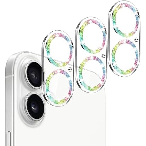 Dengduoduo Camera Lens Protector for iPhone 16 and 16 Plus 3 Pack, Tempered Glass, Ultra HD, 9H Hardness, Anti-Scratch, Case Friendly, Easy to Install [No Affect on Night Shots] Cover