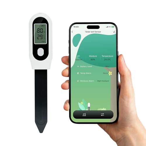 Wigearss Zigbee Sensor de Humedad del Suelo Inteligente, Medidor de Humedad para Plantas, Termómetro de Aire, Medición de la Luz, Medidor Inteligente de Humedad para Plantas