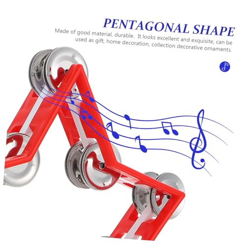 Abaodam 2 Peças Sino De Cinco Estrelas Pandeiro Instrumento Musical Mão Jingle Sinos Chocalho Brinqu