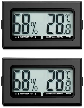 Digital Thermometer Innen Hygrometer Mini Hygrometer Thermometer Innen Reptilien Digitaler Hygrometer, für Büro, Küche, LCD-Thermometer Inkubator, Thermometer Gewächshaus (2)