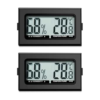 Digital Thermometer Innen Hygrometer Mini Hygrometer Thermometer Innen Reptilien Digitaler Hygrometer, für Büro, Küche, LCD-Thermometer Inkubator, Thermometer Gewächshaus (2)