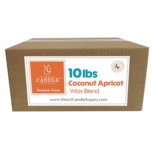 Direct Candle Supply Apricot Wax for Candle Making, 40lb Apricot Candle Wax Slab, Creamy Blend for High Load Fragrance Formulation, Candle Making Supplies