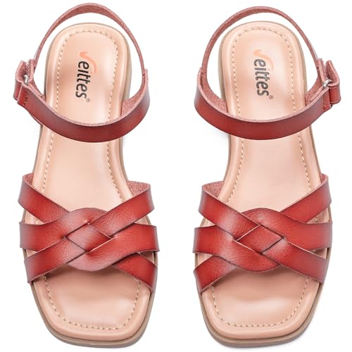 Veittes Women's Flat Slide Sandals - Dressy Comfortable Flat Sandals Ladies Summer Shoes.(2307022,BR/MF,11)