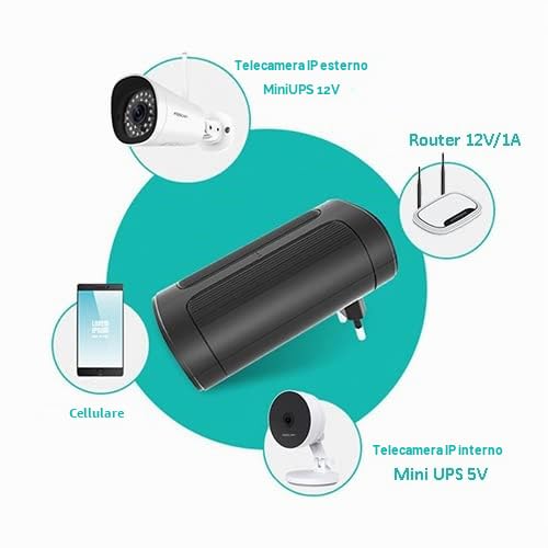 Alimentatore UPS 12V 2A Con Batteria 3600mAh Per Telecamere Di Sicurezza – Backup Anti-interruzione E Protezione Pioggia