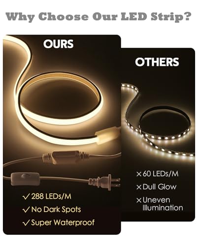 Tira LED COB 3 m 110V 3000K Blanco cálido impermeable miniatura 4