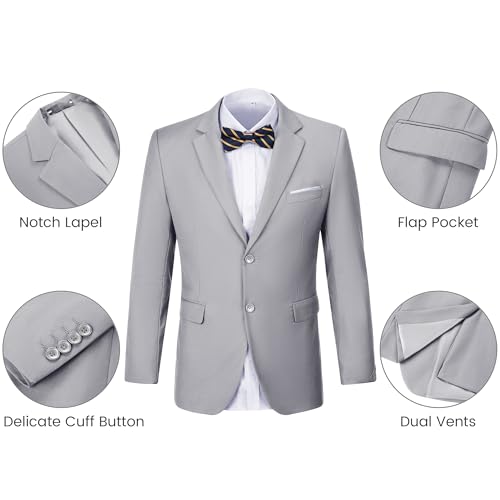 Men's 3 Piece Slim Fit Suit Set, Two Button Blazer Solid Suit Jacket Vest Pants Tuxedo Set for Wedding Prom4