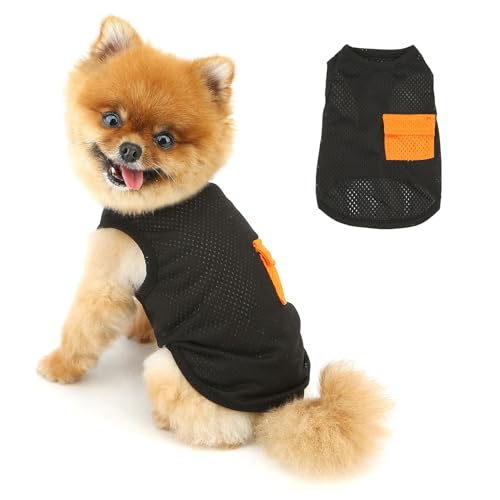 PAIDEFUL ペットウェア 小型犬 Tシャツ 犬服 通気性メッシュ タンクトップ タンクトップ 薄手 涼しい 袖なし ベスト サマードレス 春 夏 ファッション ペット服 ポケット付き 柔らかい 軽量 着脱簡単 犬の服 プルオーバー 犬用服 子犬 人気