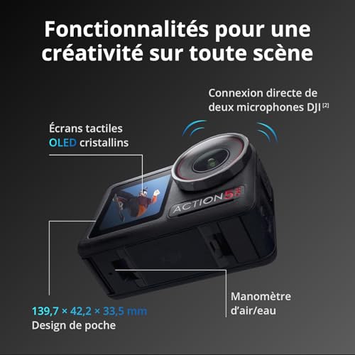 DJI Bundle Standard Osmo Action 5 Pro, Caméra Étanche avec Capteur 1/1,3", Vidéo 4K/120 IPS, Suivi de Sujet, Stabilisation, Double Écran Tactile OLED, Caméra d’Action 4K Idéale pour Sports, Vlog – Image 4