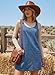 Dokotoo Denim Dress Womens Fashion Casual Sleeveless Crewneck Western Jean Dress Cowgirl Outfits Country Plus Size Denim Overalls for Women Mini Shift Jumper Dresses with Pockets Ashleigh Blue L