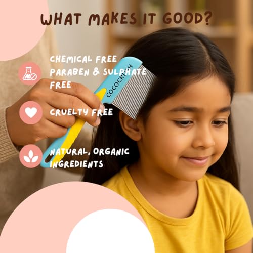 Image of Coco Crush Natural Lice Treatment Kit | Ayurvedic Anti-Lice Shampoo, Herbal Lice Spray & Long Handle Comb | 100% Natural, Safe & Chemical-Free | Kills Lice & Nits | Gentle for Kids & Adults (200ml(2x100ml) + Comb)