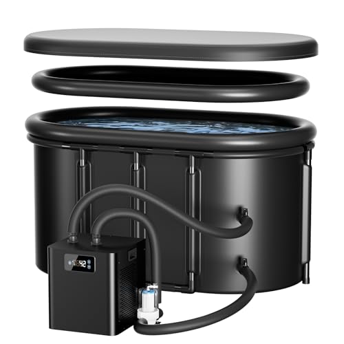 Ice Bath Chiller & Cold Plunge tub Kit, 1/3 HP Cold Plunge Chiller with External Filter & Pump,...