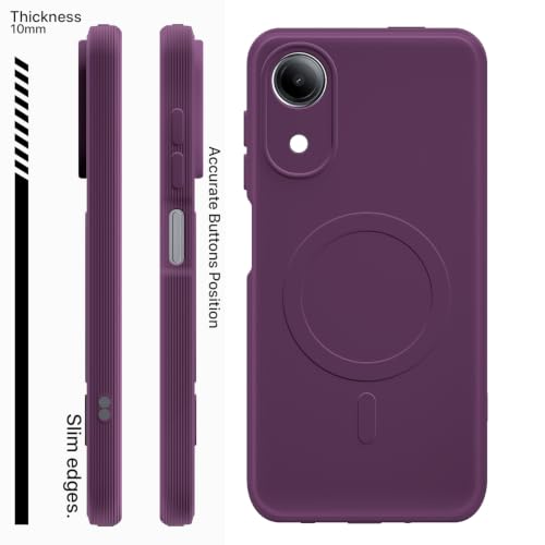 Image of Outlouders Back Cover for Vivo T5e | Soft Matte Silicone | Slim Fit | Magnetic-Safe Logo Design (Magnetic-Safe Not Compatible) | Shockproof | Camera Protection Bumper Case (Purple)