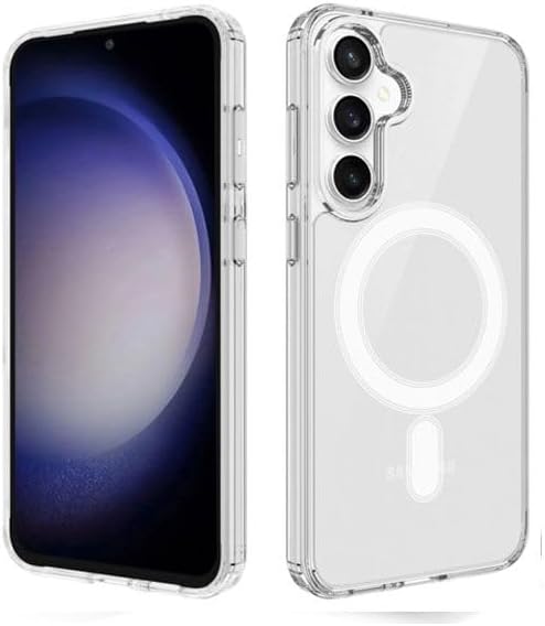 Magsafe compatible case for Samsung Galaxy S23 FE (6.4 Inch) - MagSafe PC & TPU Clear Phone Case Built in Magnets and raised edges to protect the camera cover for Galaxy S23 FE 5G: Amazon.co.uk