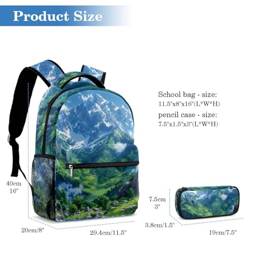 Sac à dos grande capacité avec trousse multicolore ado et étudiant