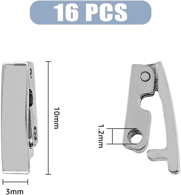 SUPERFINDINGS 16Pcs Bracelet Clasps Alloy Necklace Clasps 316 Surgical Stainless Steel Jewelry Fold Over Clasps for Jewelry Making & Jewelry Clasps Reparing - Image 2