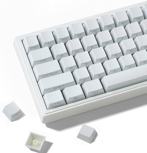 dagaladoo White keycap Set,Shine Through keycaps 60 75 Percent, Japanese