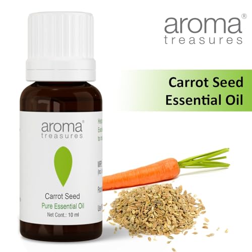 Image of Aroma Treasures Carrot Seed Essential Oil - 10ml, Natural Aromatherapy for Skin and Hair, Pure Therapeutic Grade Oil