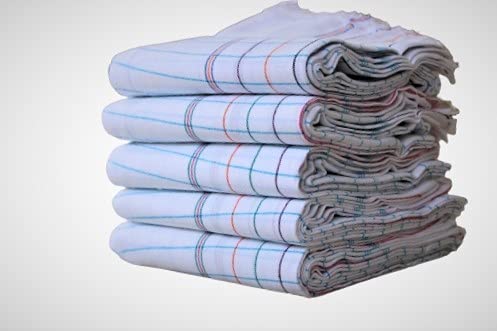 Men's Cheked White Cotton Handkerchiefs - Pack of 6 -Plain WHITE 22 * 22 inches XXL King Size. 100% Pure Cotton-picture-50