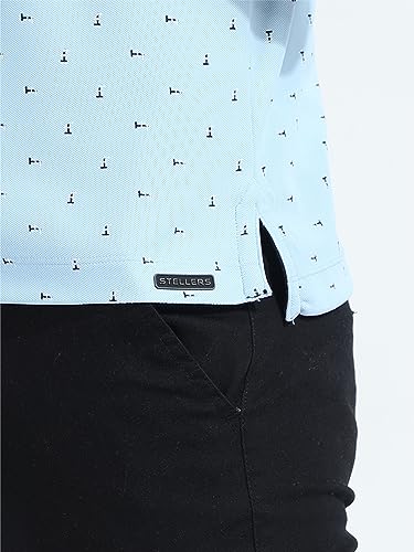 Image of STELLERS Men's Premium Printed Polo T-Shirt | Wrinkle Free | Quick Dry | Breathable | Stretchable | Regular Fit