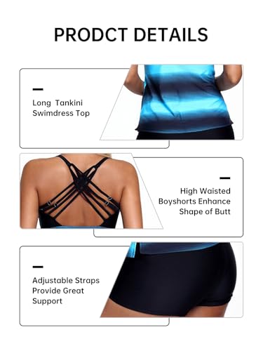 Womens Tankini Plus Size Swimsuits with Shorts Athletic Swimwear Bathing Suits for Women Two Piece for Beach Summer Pool4