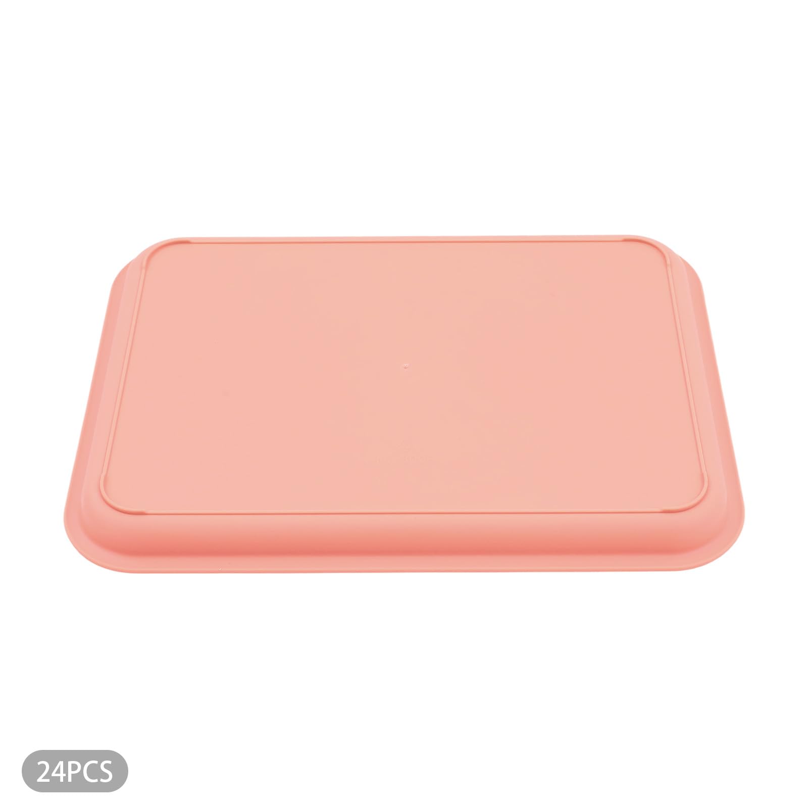 Fast Food Tablets, 24 vassoi da portata in plastica PP, 36 x 27 cm, rettangolari, per cucina, caffè, panetteria, ristorante, rosa