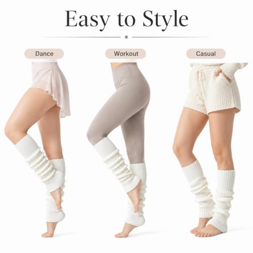 Image of 2 Pcs Leg Warmers Y2k, Leg Warmers, Y2k Accessories, Cute Kawaii Cream Legwarmers for Women Winter