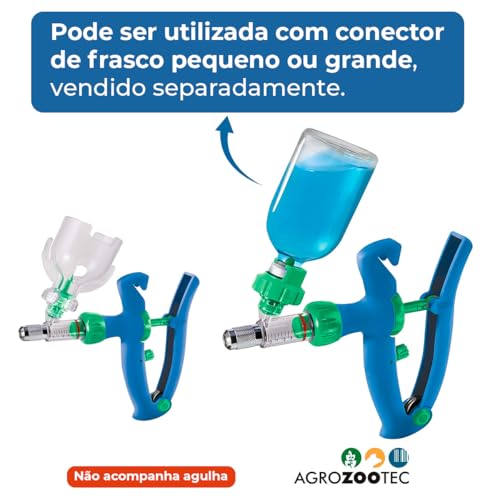Vacinador Proxi Plus Fluxo Contínuo Aplicador Dosador Medicamento Boi Vaca Bovino Animais Veterinári
