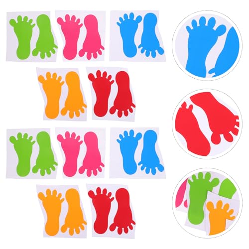 UKCOCO 10 pares pegatinas de huellas para piso impermeables miniatura 7