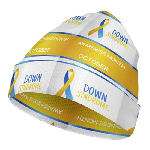 Down Syndrome Awareness Month Kids Beanie Hat for for Girls Boys Children Cap Winter Knitted Chemo Cancer Headwear Accessories Gifts Decoration Black