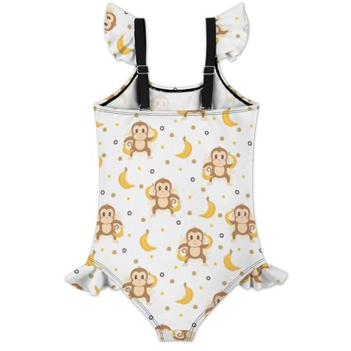 Image of Girls One Piece Swimsuit Lovely Cute Animals Ruffles Swimwear Bathing Suits 3-12 Years