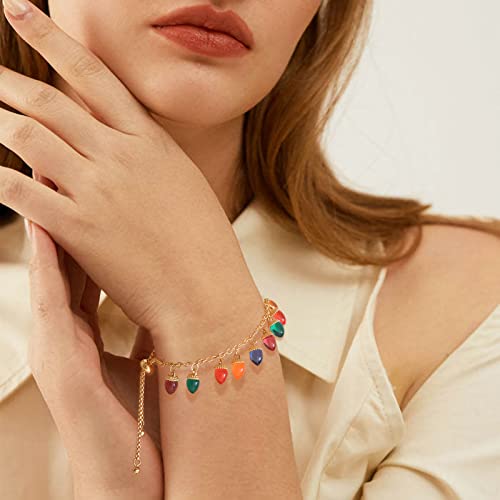 WOWORAMA Christmas Bracelet for Women - Colorful Light Bulb and Candy Beads Adjustable Charm Bracelet - Xmas Ornament Holiday Jewelry